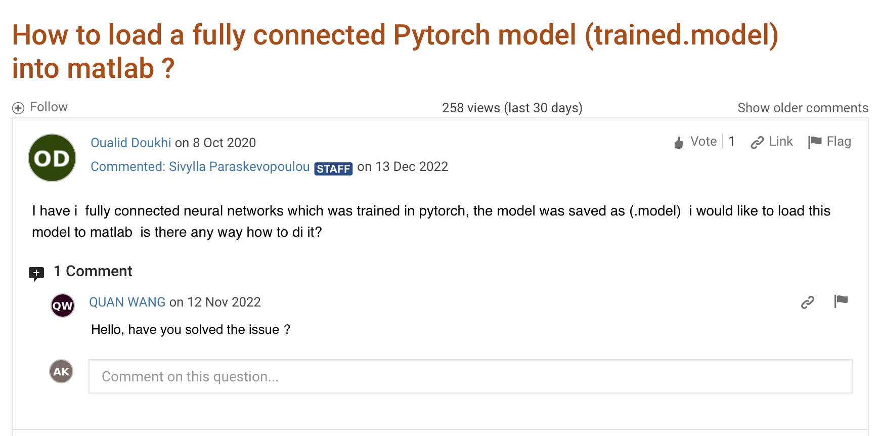 PyTorch MATLAB Integration Question